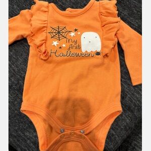 Chick Pea Orange Halloween Bodysuit
